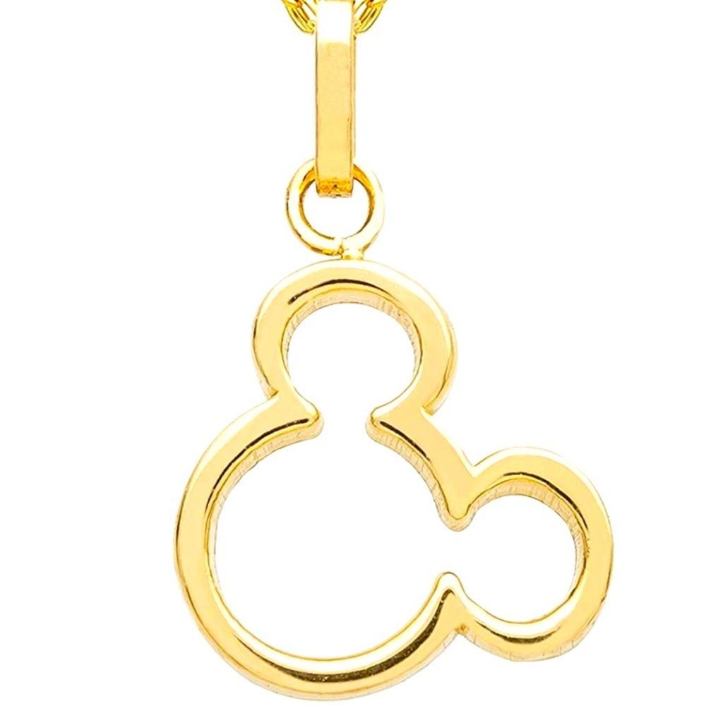 Disney Jewelry Mickey Mouse 10K Yellow Gold Pendant Necklace, 18"in